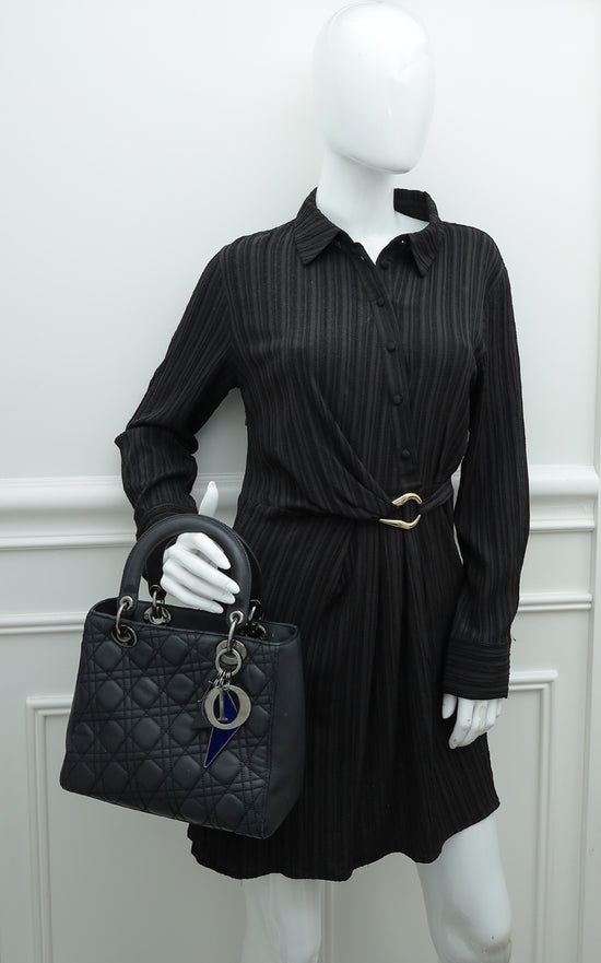 Christian Dior Black Anselm Reyle Lady Dior Medium Bag
