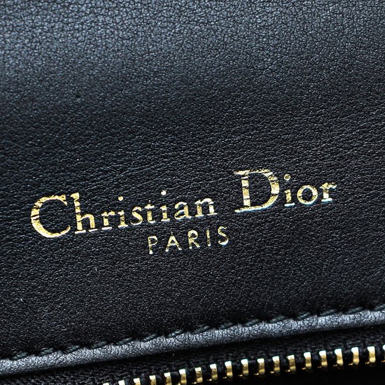Christian Dior Black Embroidered Diorama Flap Small Bag