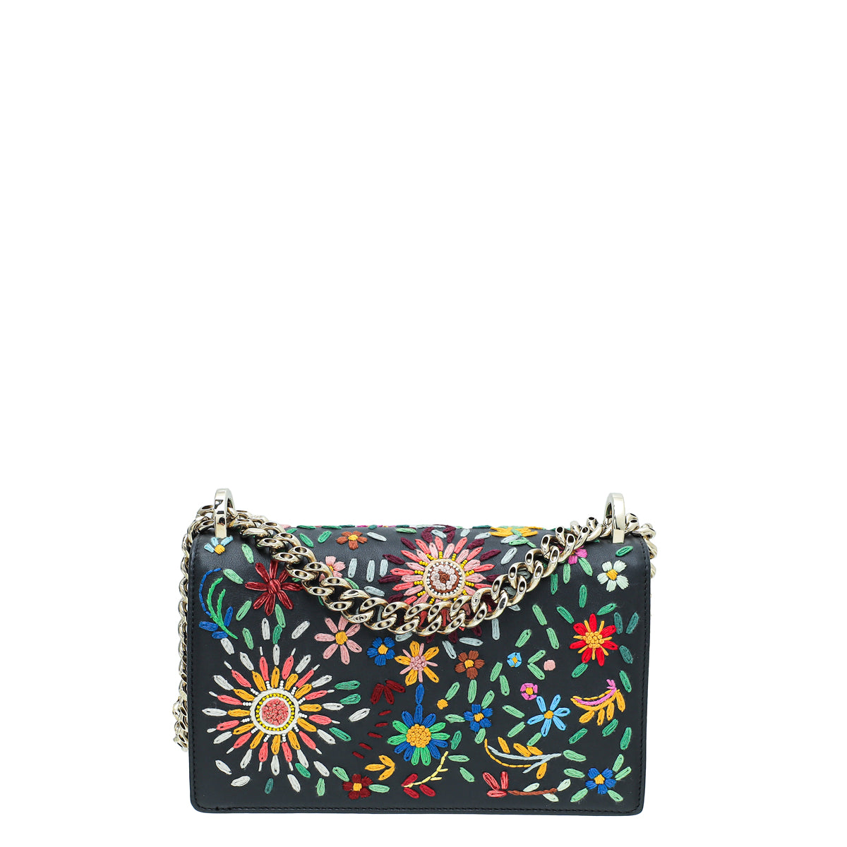 Christian Dior Black Embroidered Diorama Flap Small Bag-Christian Dior-THE CLOSET