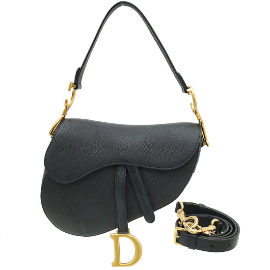 Christian Dior Black Saddle Bag