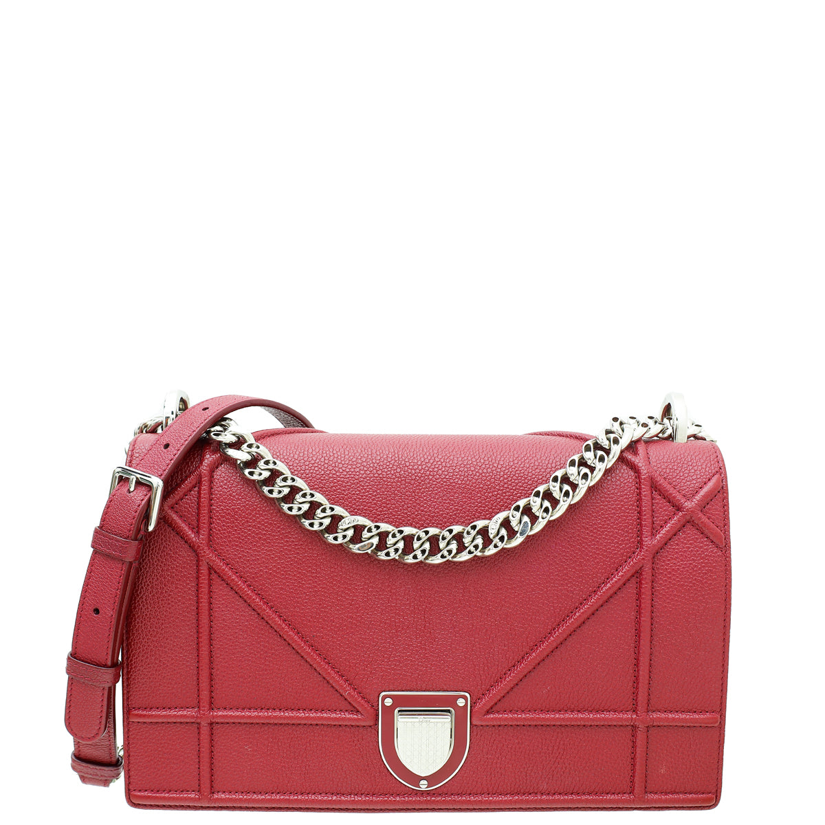 Christian Dior Dark Fuchsia Diorama Flap Medium Bag-Christian Dior-THE CLOSET