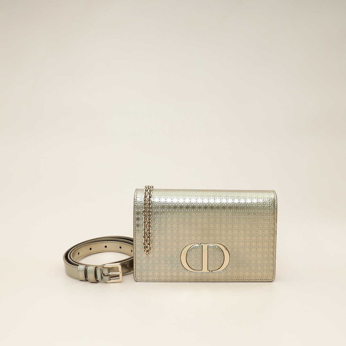 Christian Dior Champagne 30 Montaigne Micro Cannage 2 In 1 Pouch-Christian Dior-THE CLOSET