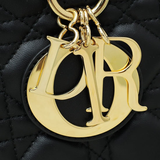 Christian Dior Black Lady Dior Medium Bag