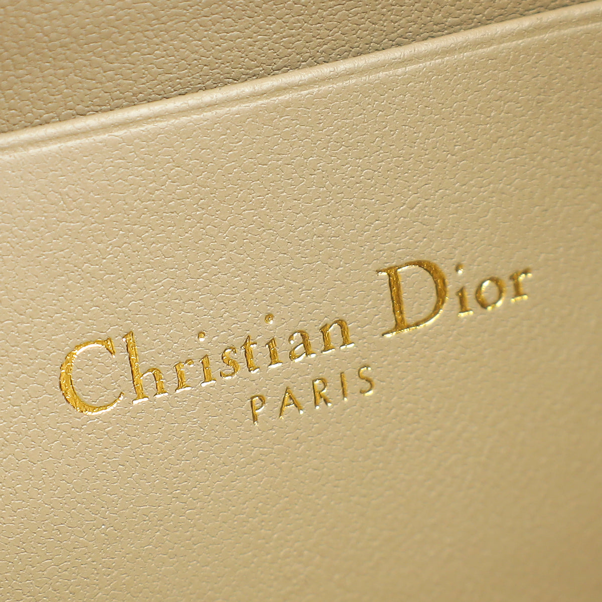 Christian Dior Sand Caro Zipped Pouch With Chain