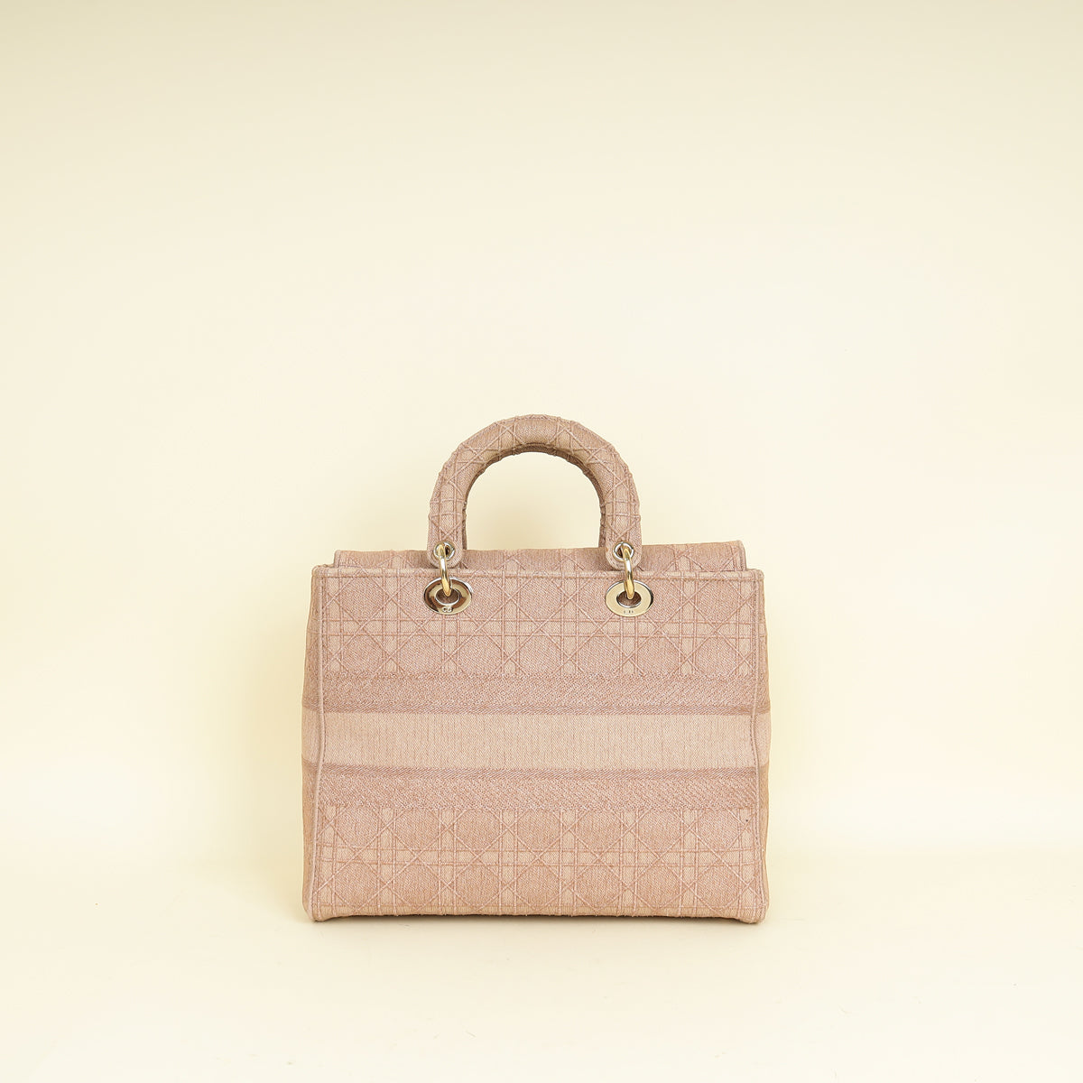 Christian Dior Pink Embroidered Lady D-Lite Large Bag