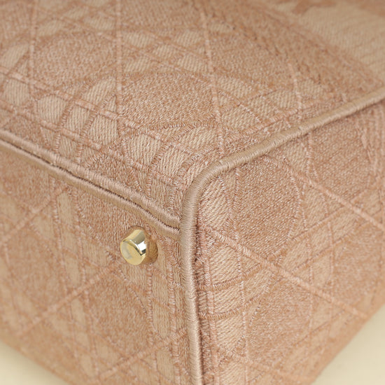 Christian Dior Pink Embroidered Lady D-Lite Large Bag