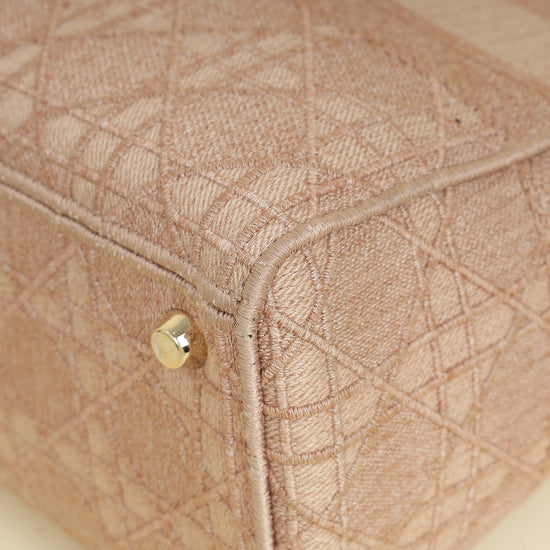 Christian Dior Pink Embroidered Lady D-Lite Large Bag