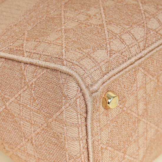 Christian Dior Pink Embroidered Lady D-Lite Large Bag