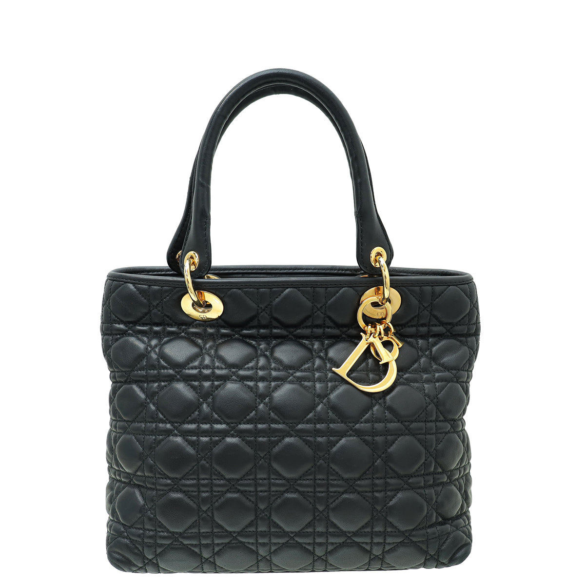 Christian Dior Black Lady Dior Cannage Soft Tote Bag-Christian Dior-THE CLOSET