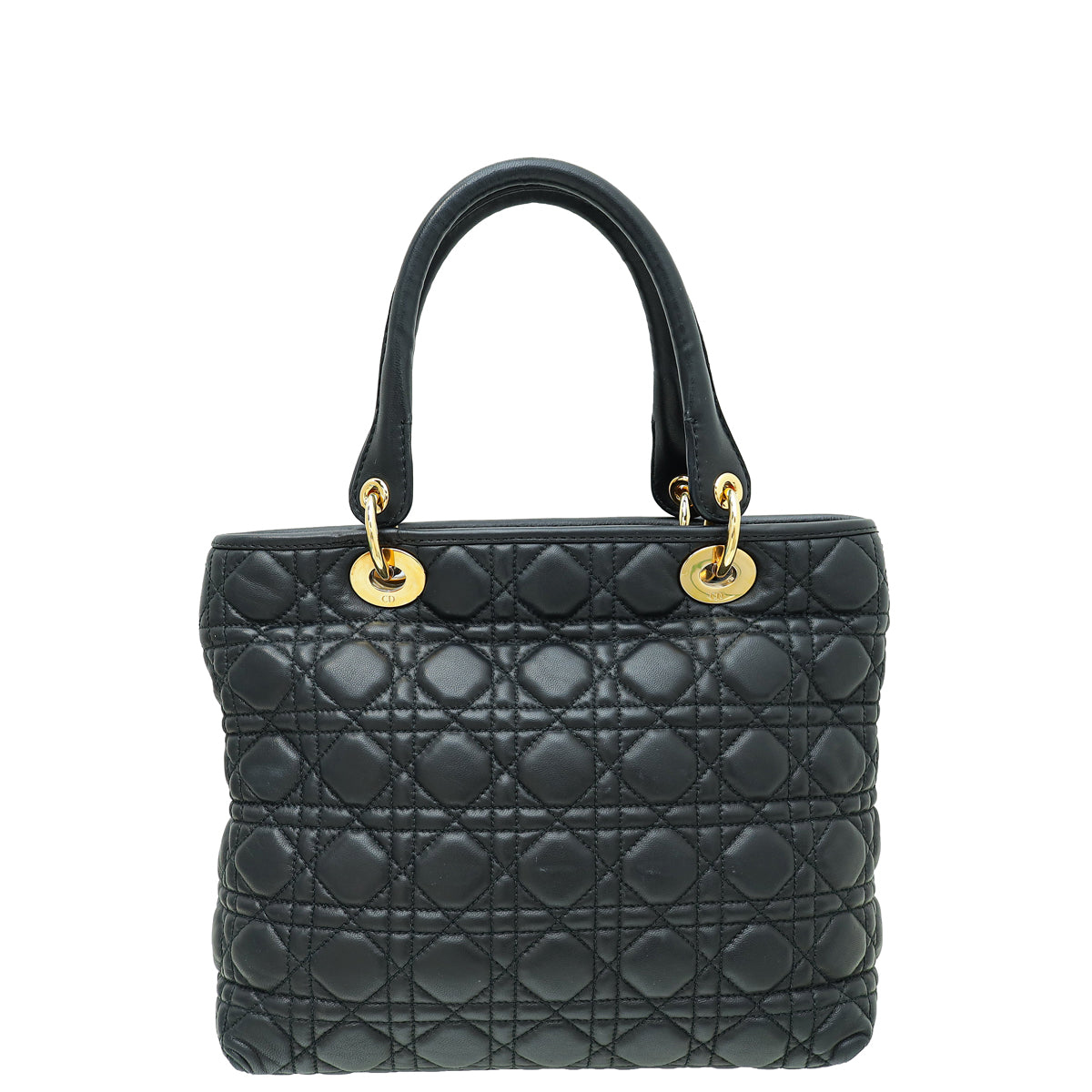 Christian Dior Black Lady Dior Cannage Soft Tote Bag-Christian Dior-THE CLOSET