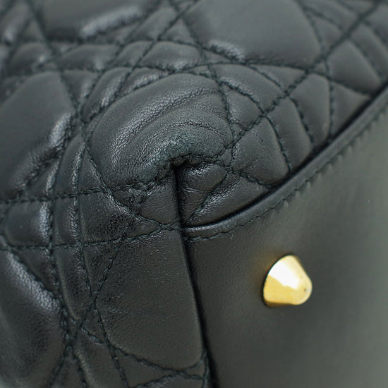 Christian Dior Black Lady Dior Cannage Soft Tote Bag