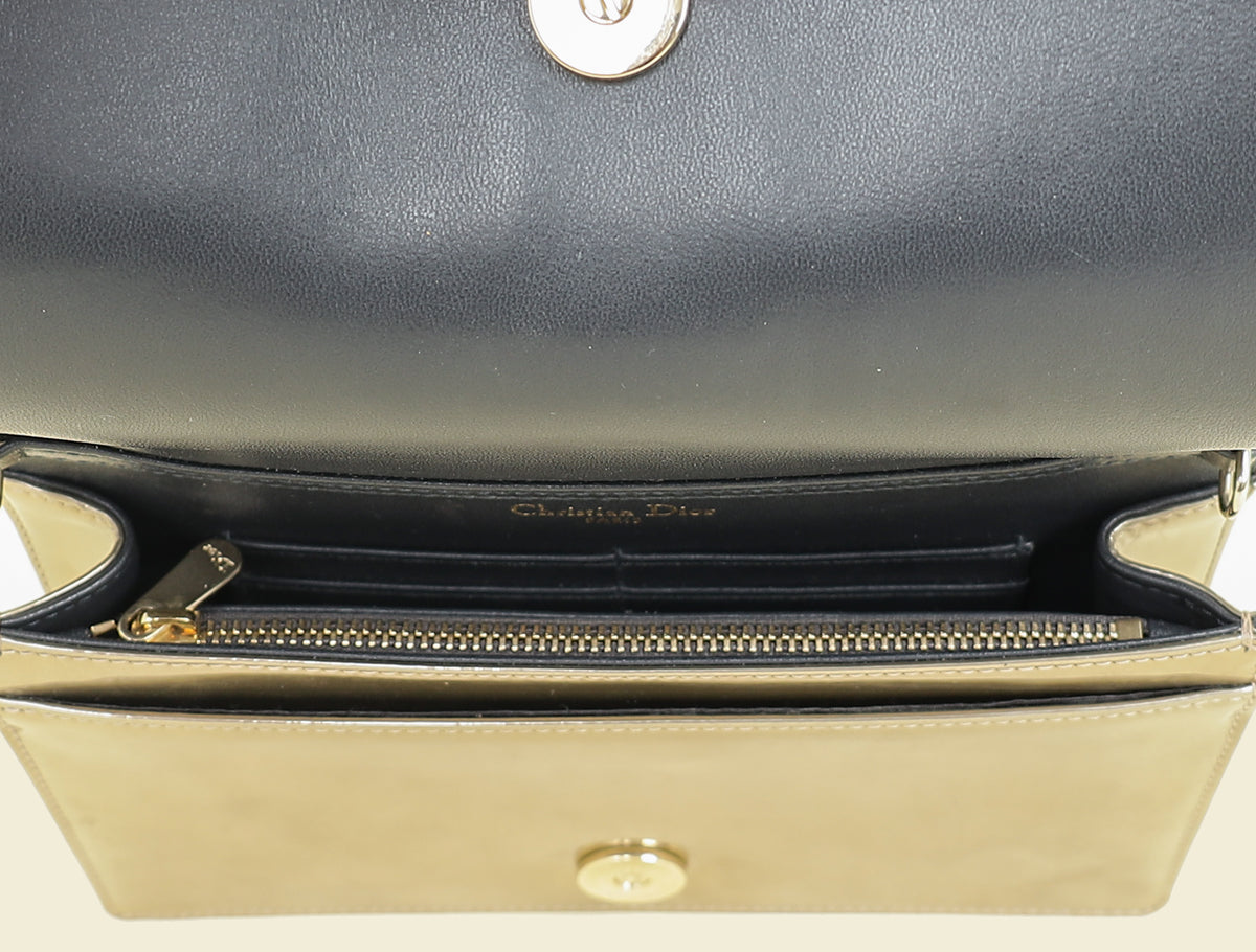 Christian Dior Champaign Diorama Microcannage Wallet On Chain