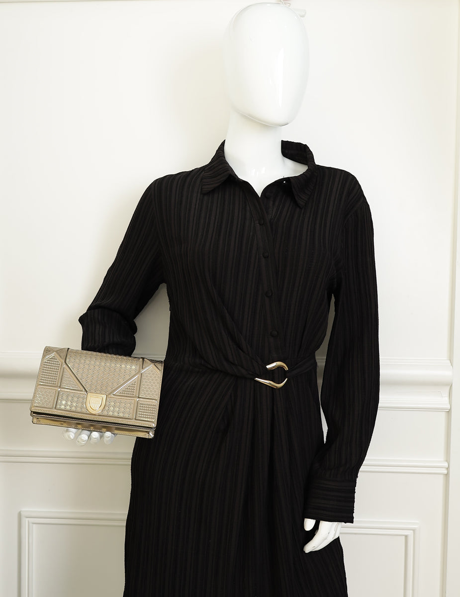 Christian Dior Champaign Diorama Microcannage Wallet On Chain