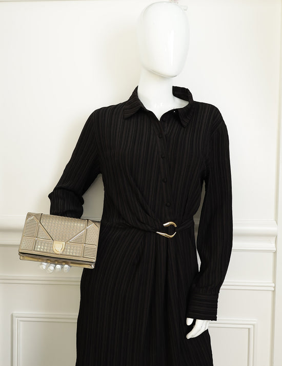 Christian Dior Champaign Diorama Microcannage Wallet On Chain