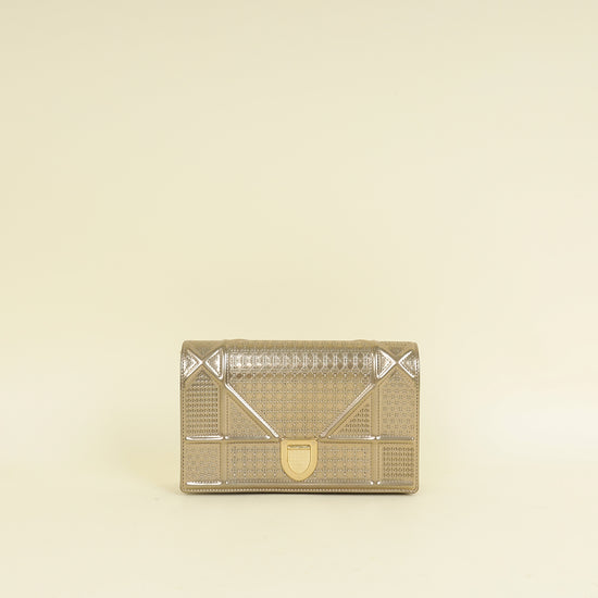 Christian Dior Champaign Diorama Microcannage Wallet On Chain