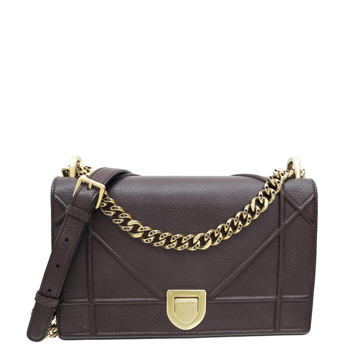 Christian Dior Burgundy Diorama Medium Flap Bag