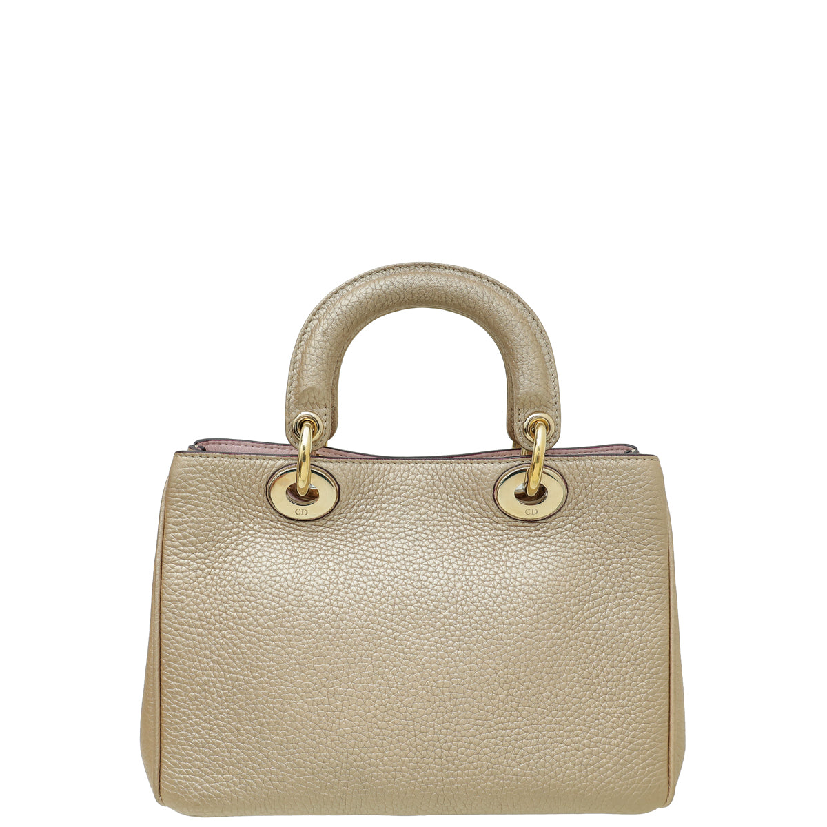 Christian Dior Metallic Champagne Diorissimo Mini Tote Bag-Christian Dior-THE CLOSET