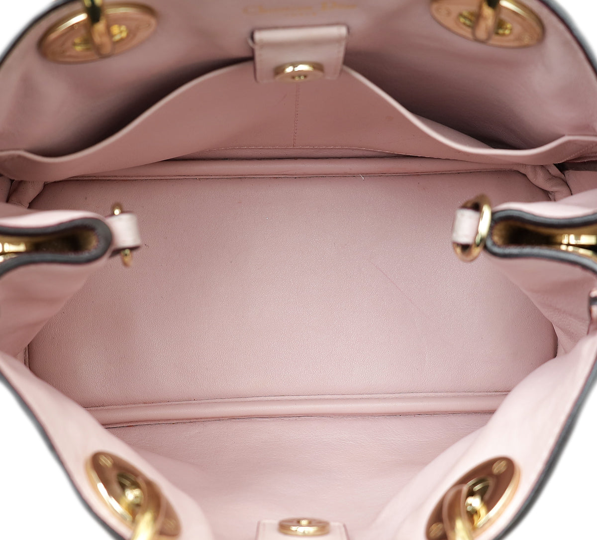 Christian Dior Metallic Champagne Diorissimo Mini Tote Bag