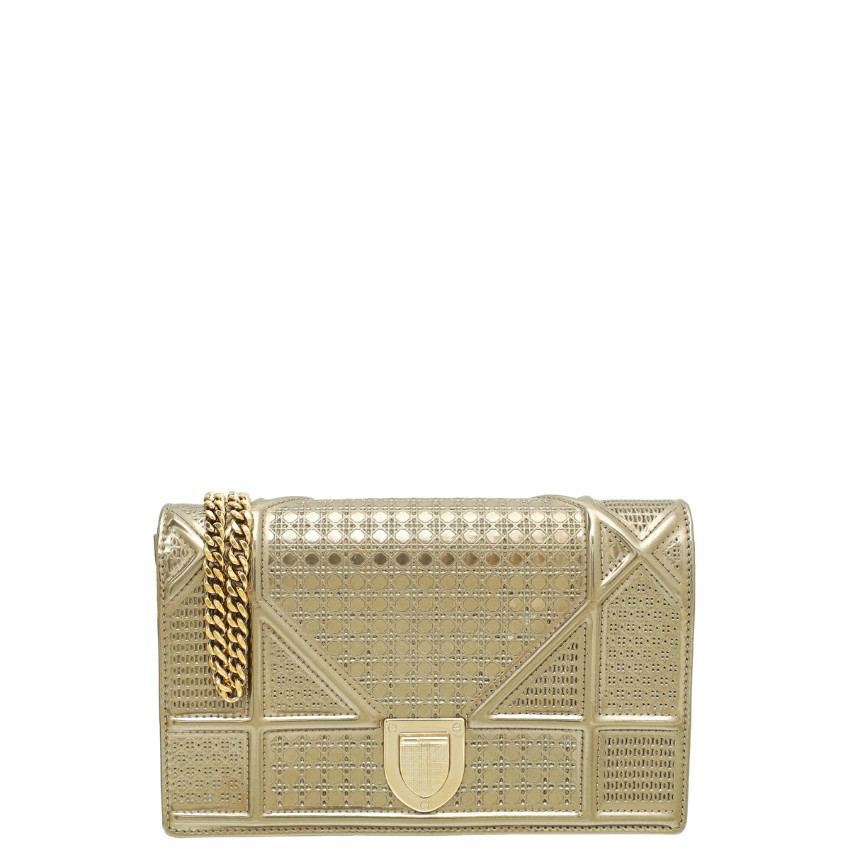 Christian Dior Champaign Diorama Micro Cannage Wallet On Chain-Christian Dior-THE CLOSET