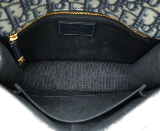 Christian Dior Blue Oblique 30 Montaigne Flap Bag