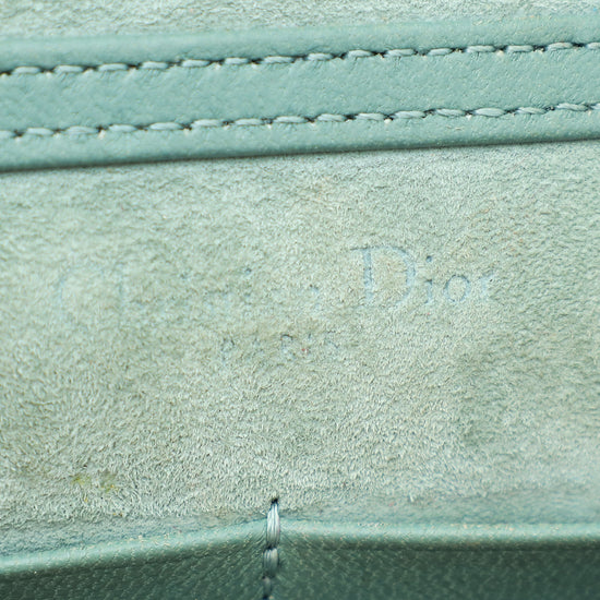 Christian Dior Grey Studded Diorama Wallet on Chain