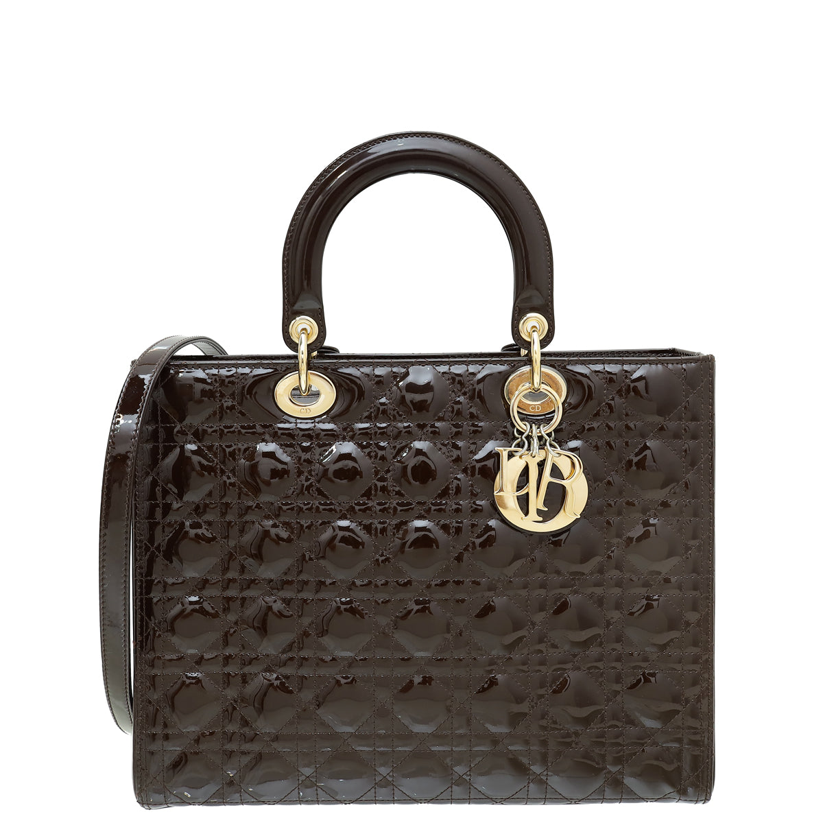 Christian Dior Chocolate Brown Lady Dior Large Bag-Christian Dior-THE CLOSET