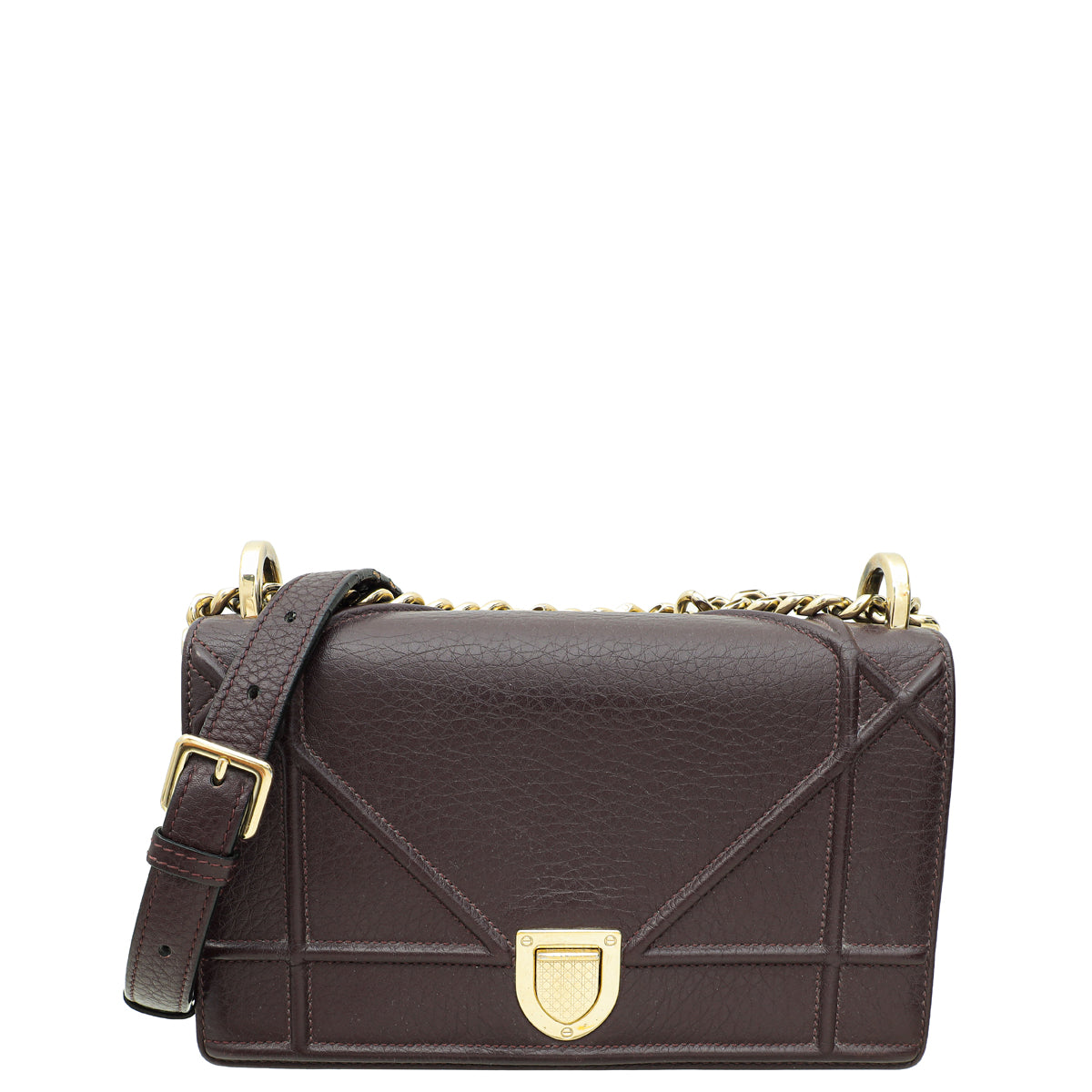 Christian Dior Burgundy Diorama Small Flap Bag