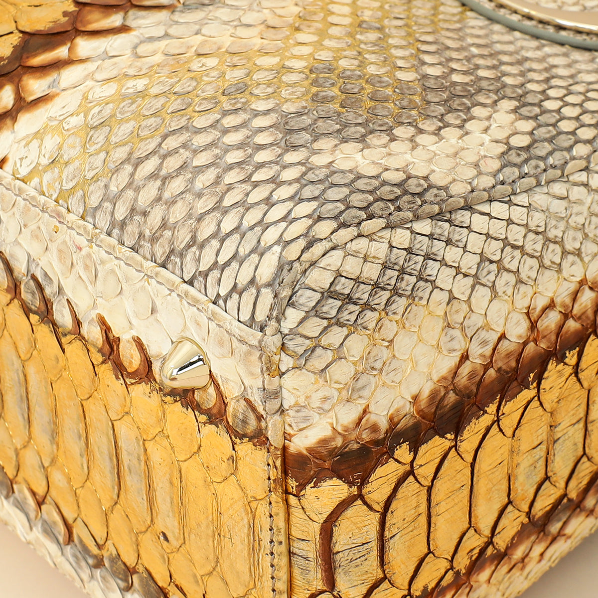 Metallic Gold Python Lady Diot Christian Dior Bicolor Metallic Python Lady Dior medium Bag – THE CLOSET