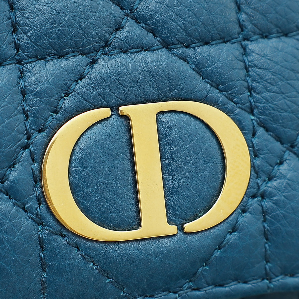 Christian Dior Steel Blue Caro Belt Pouch