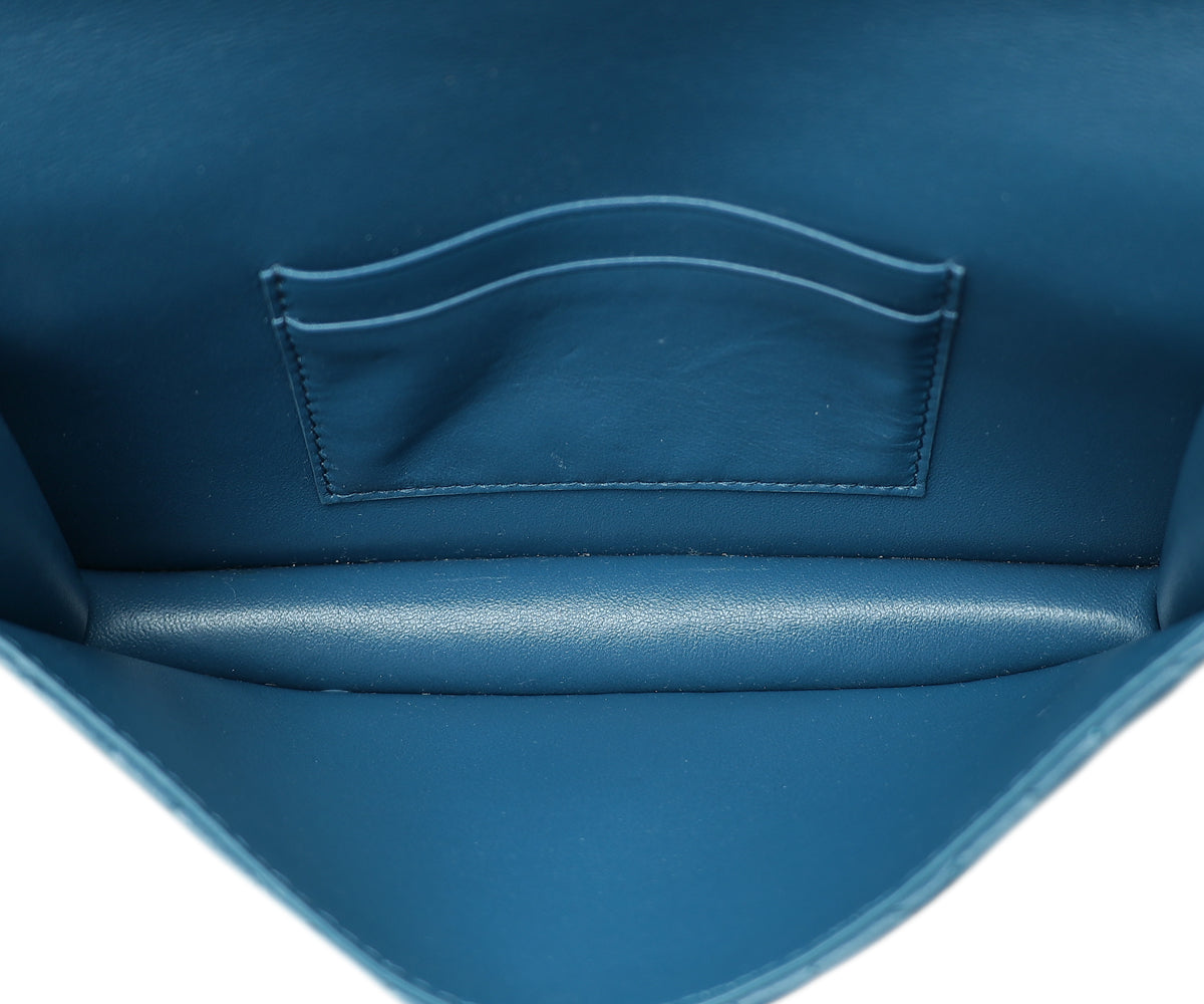 Christian Dior Steel Blue Caro Belt Pouch
