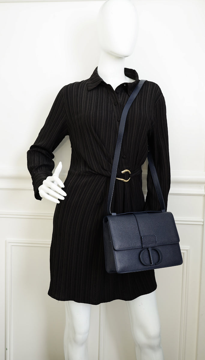 Christian Dior Indigo Blue 30 Montaigne Flap Shoulder Bag