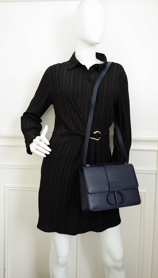 Christian Dior Indigo Blue 30 Montaigne Flap Shoulder Bag
