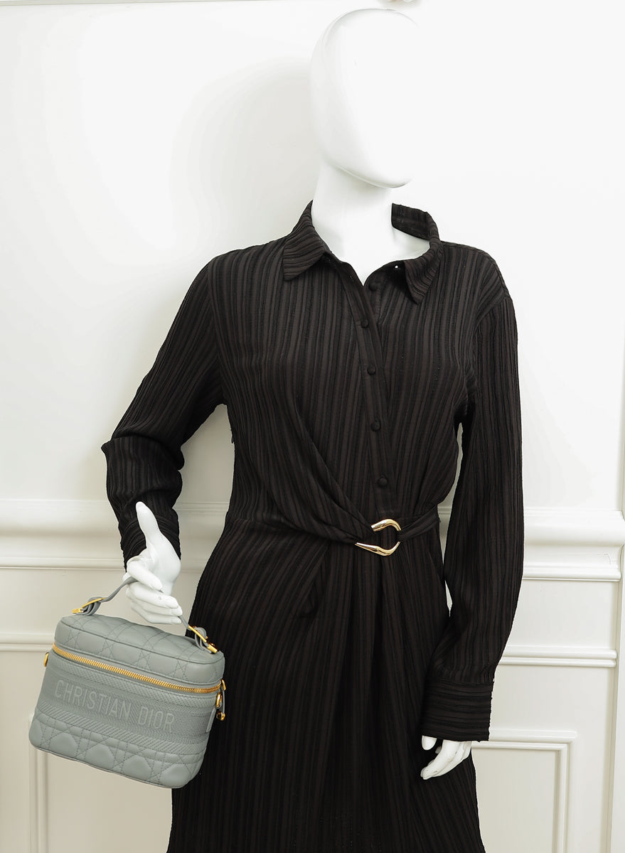 Christian Dior Grey Cannage Diortravel Small Vanity Case-Christian Dior-THE CLOSET