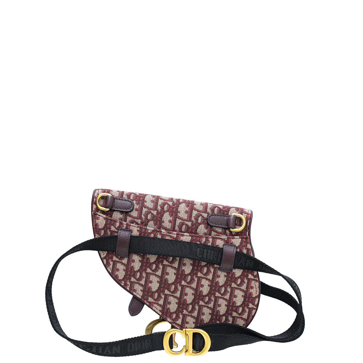 Christian Dior Burgundy Oblique Saddle Belt Bag-Christian Dior-THE CLOSET