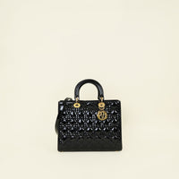 Christian Dior Black Lady Dior Large Bag