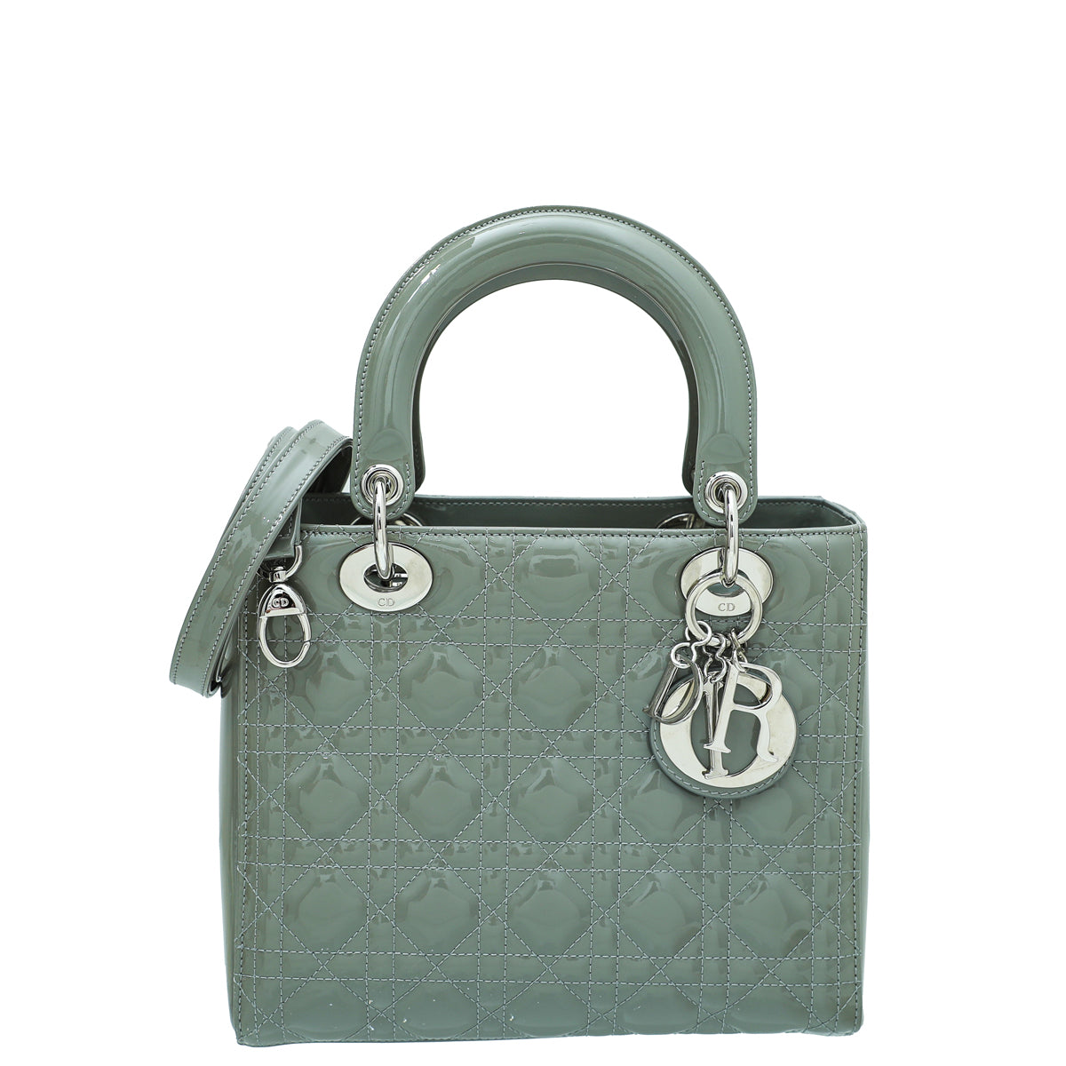 Christian Dior Light Gray Lady Dior Medium Bag-Christian Dior-THE CLOSET