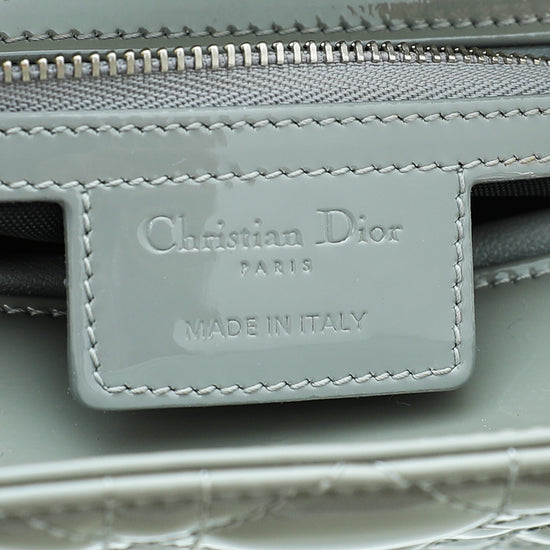 Christian Dior Light Gray Lady Dior Medium Bag