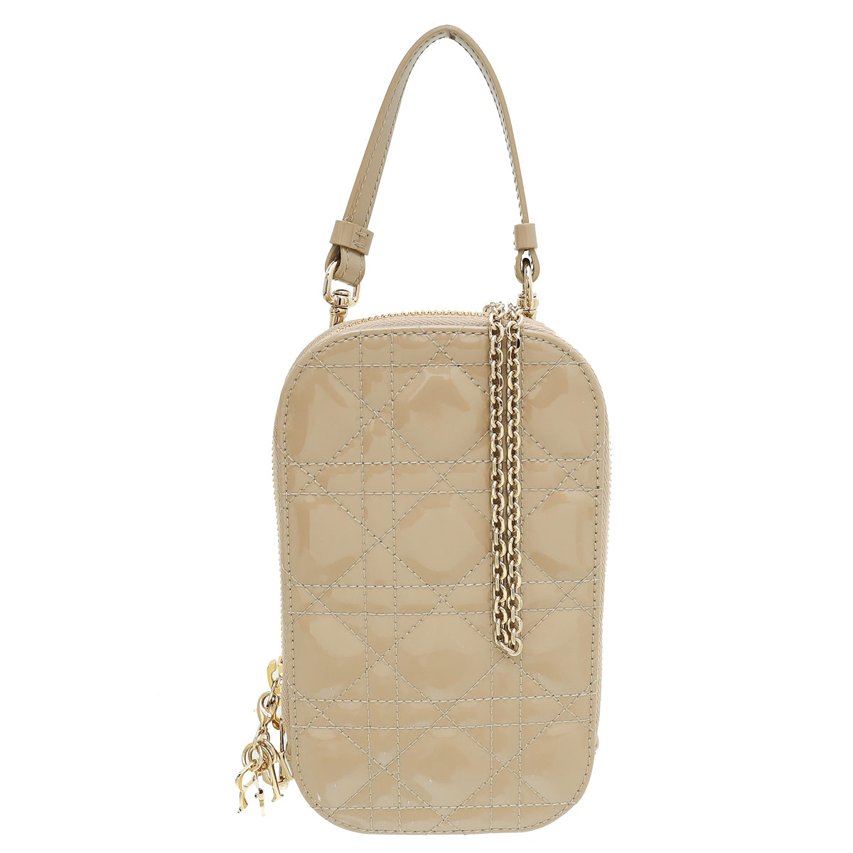 Christian Dior Hazelnut Lady Dior Phone Holder-Christian Dior-THE CLOSET