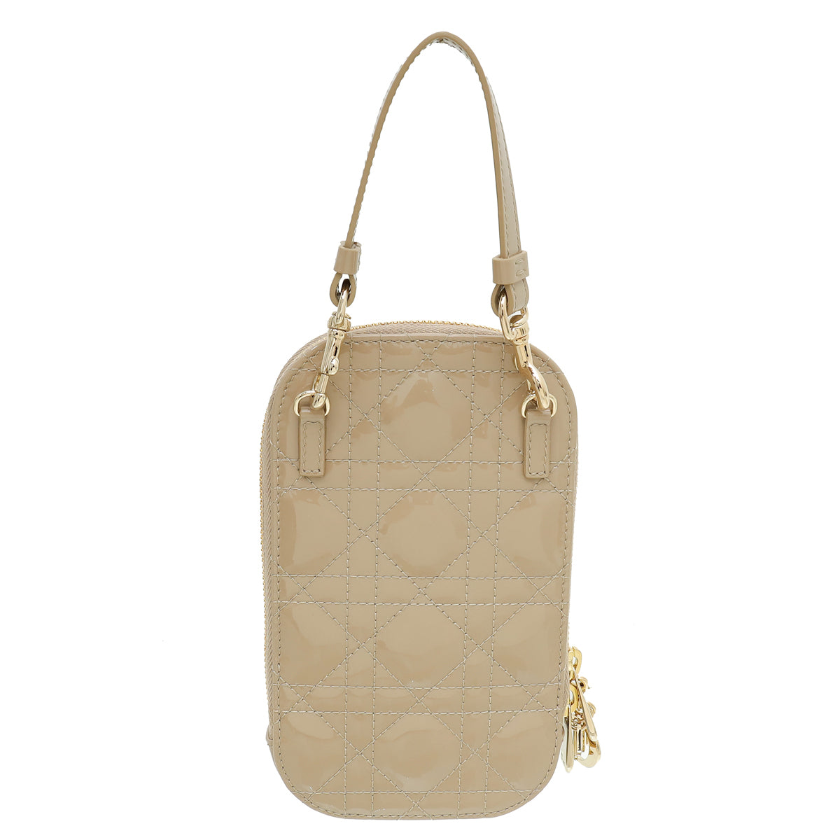 Christian Dior Hazelnut Lady Dior Phone Holder-Christian Dior-THE CLOSET