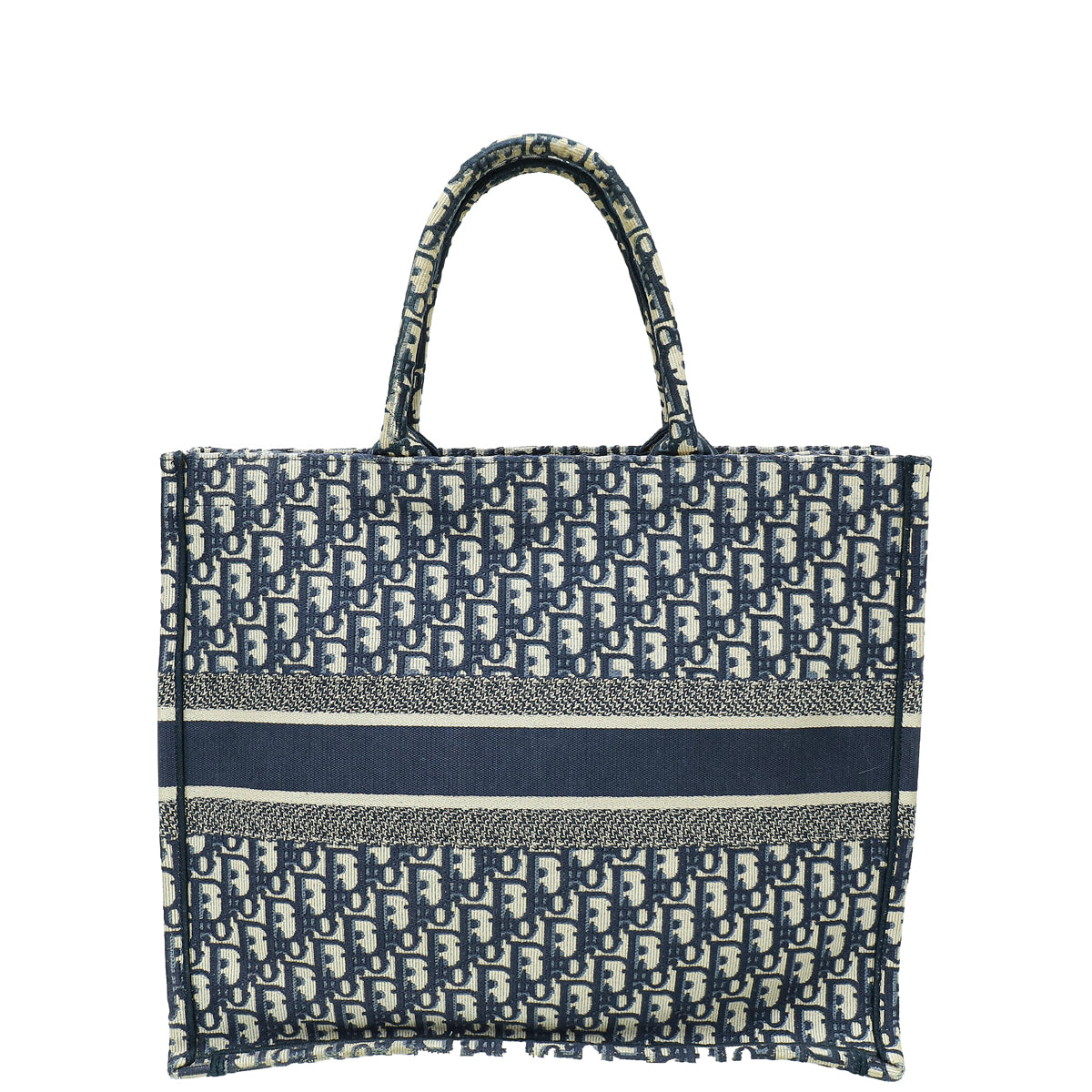 Christian Dior Navy Blue Oblique Book Tote Large Bag-Christian Dior-THE CLOSET