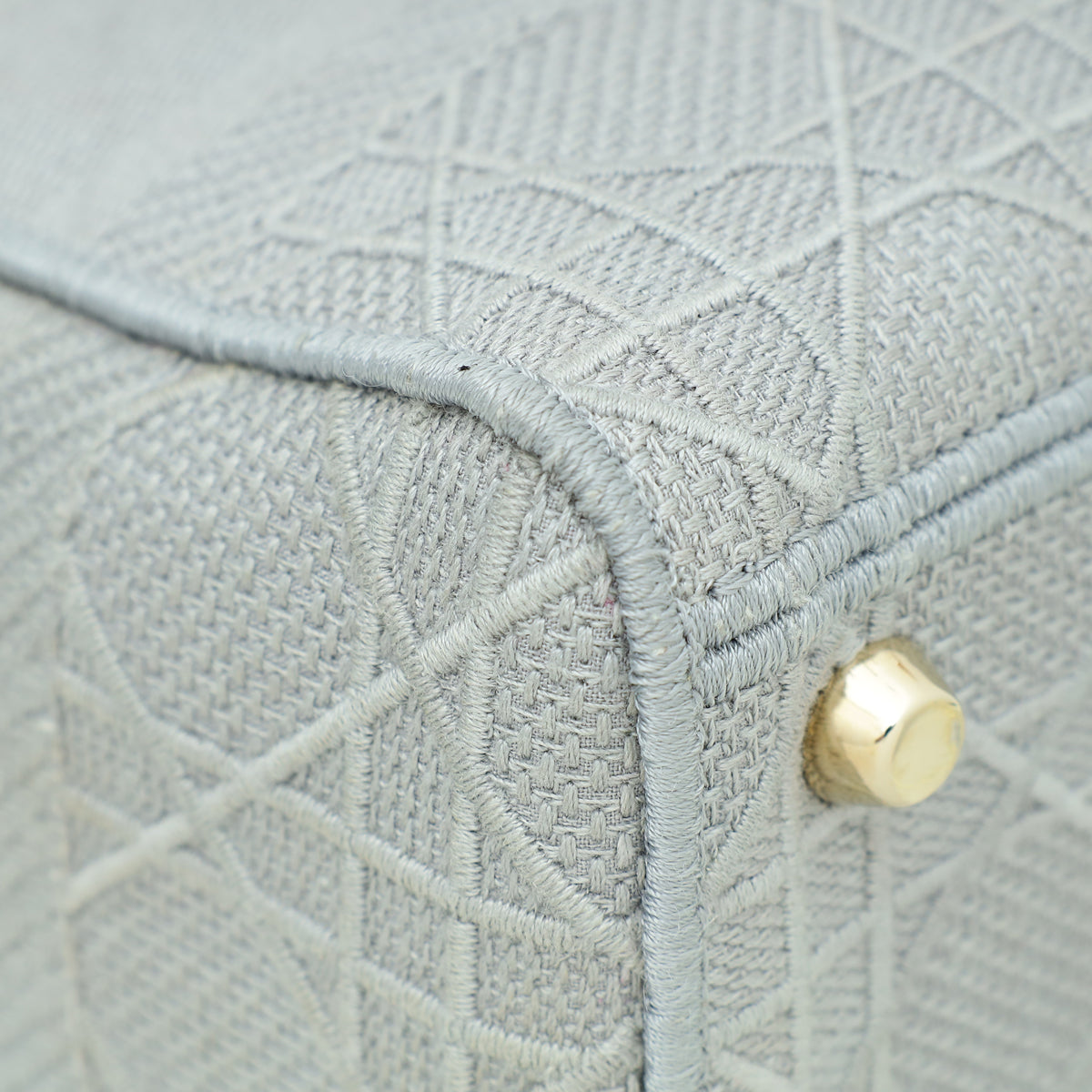 Christian Dior Grey Lady D-lite Cannage Embroidery Medium Bag