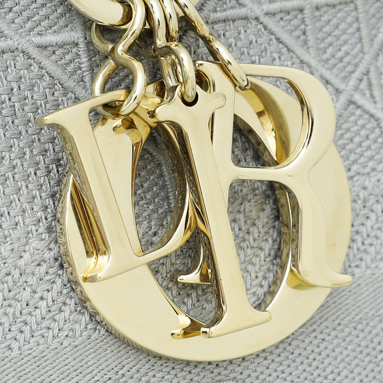 Christian Dior Grey Lady D-lite Cannage Embroidery Medium Bag