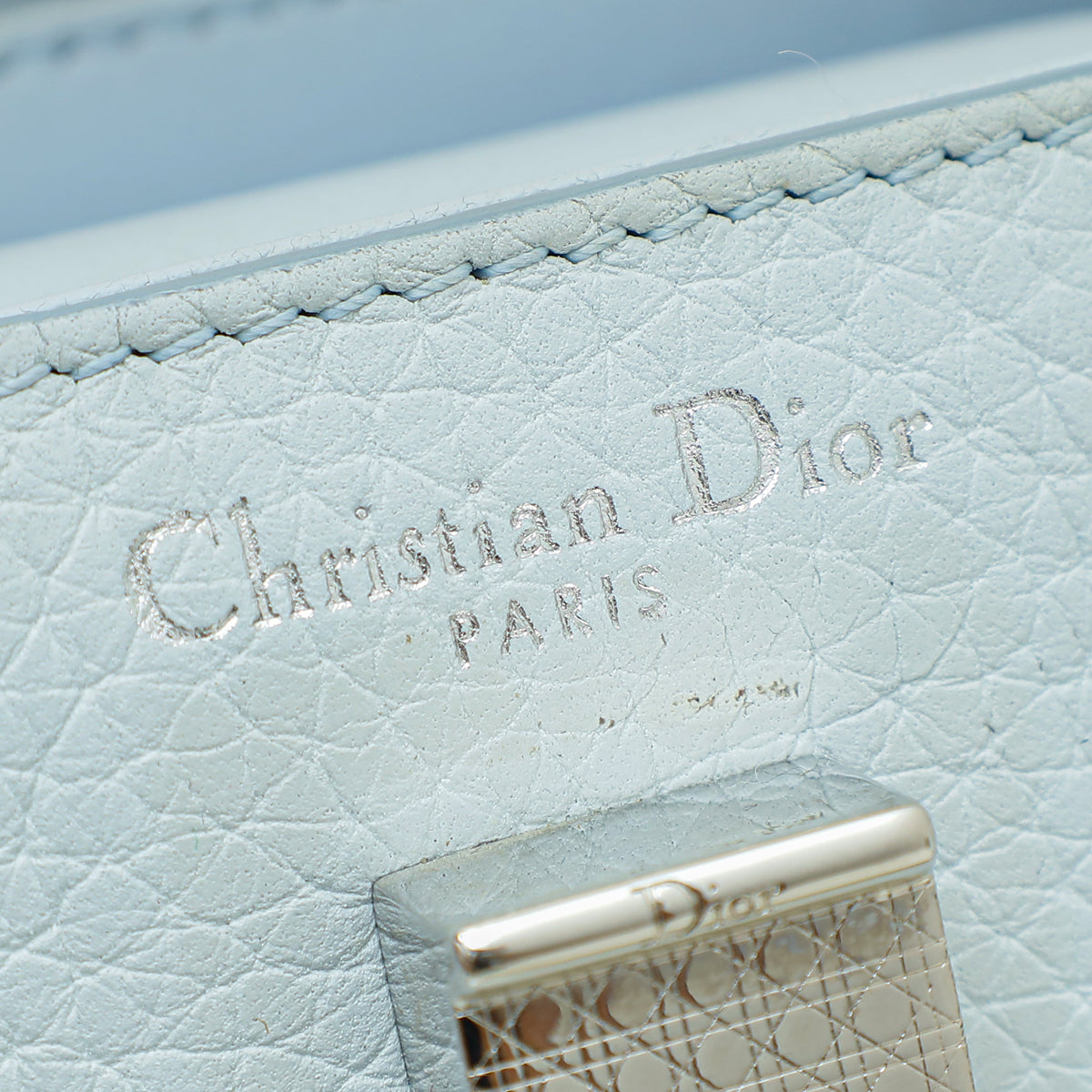 Christian Dior Baby Blue Diorever Mini Top Handle Bag