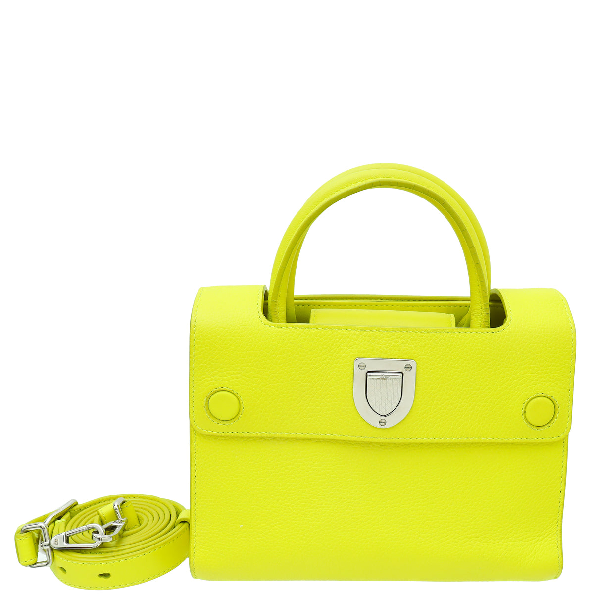 Christian Dior Neon Yellow Diorever Mini Top Handle Bag-Christian Dior-THE CLOSET