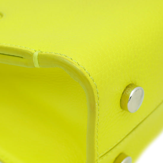 Christian Dior Neon Yellow Diorever Mini Top Handle Bag