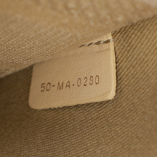 Christian Dior Beige Lady D-Lite Cannage Embroidery Medium Bag