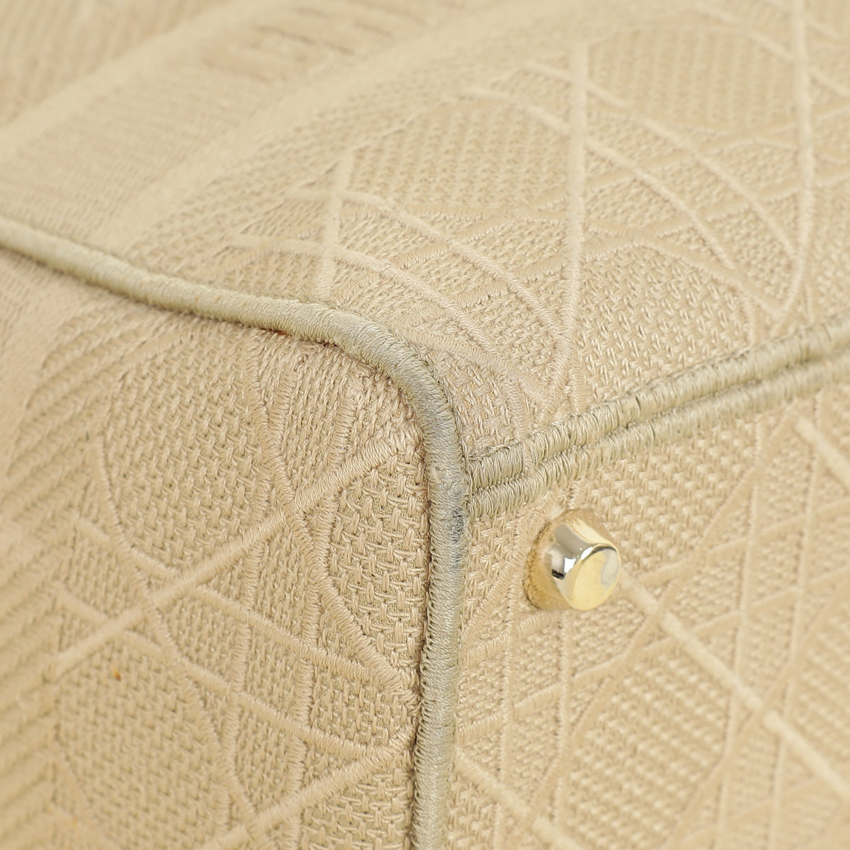 Christian Dior Beige Lady D-Lite Cannage Embroidery Medium Bag