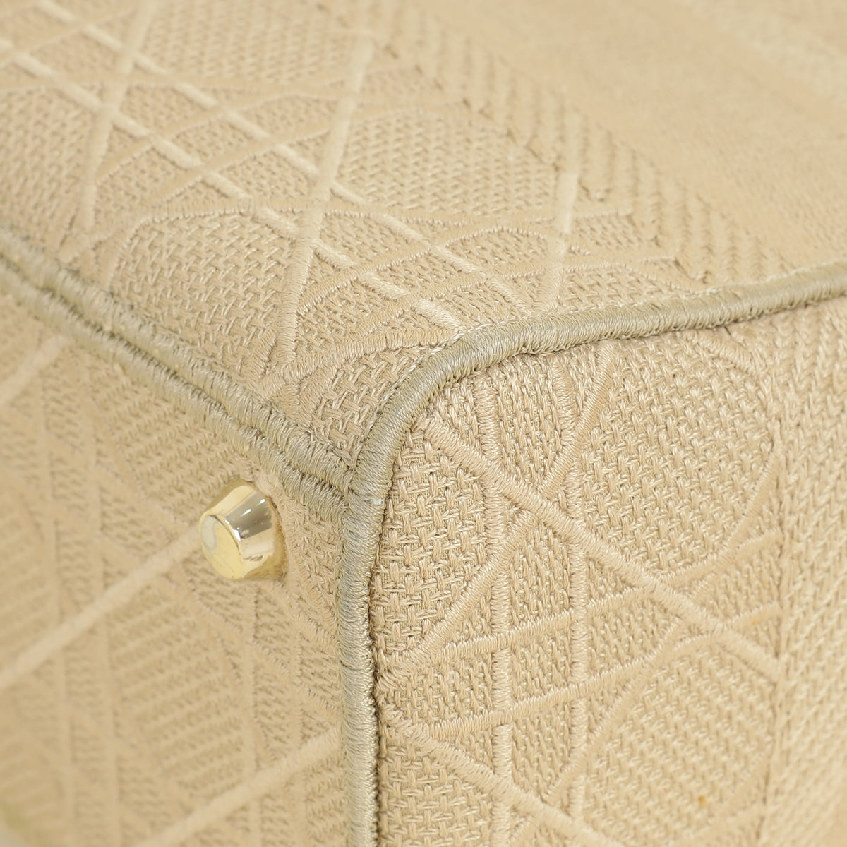 Christian Dior Beige Lady D-Lite Cannage Embroidery Medium Bag