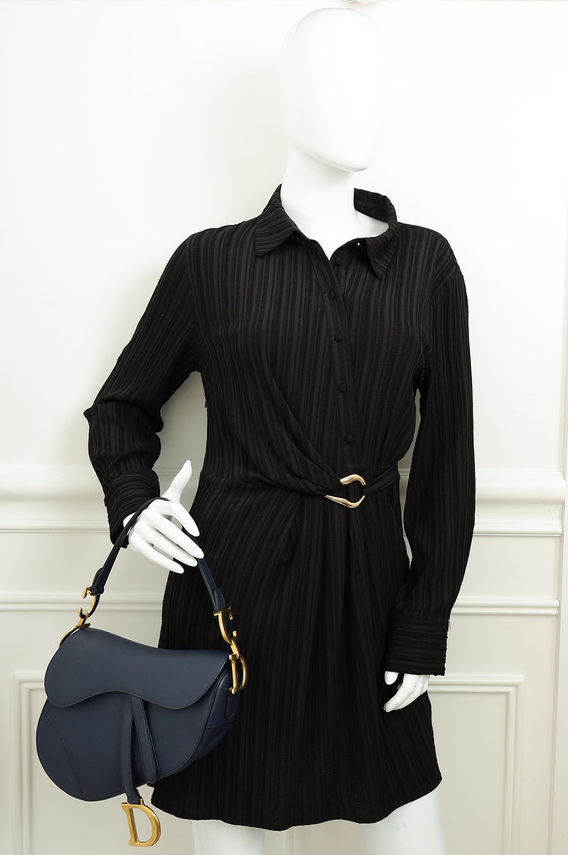 Christian Dior Navy Saddle Medium Bag – THE CLOSET