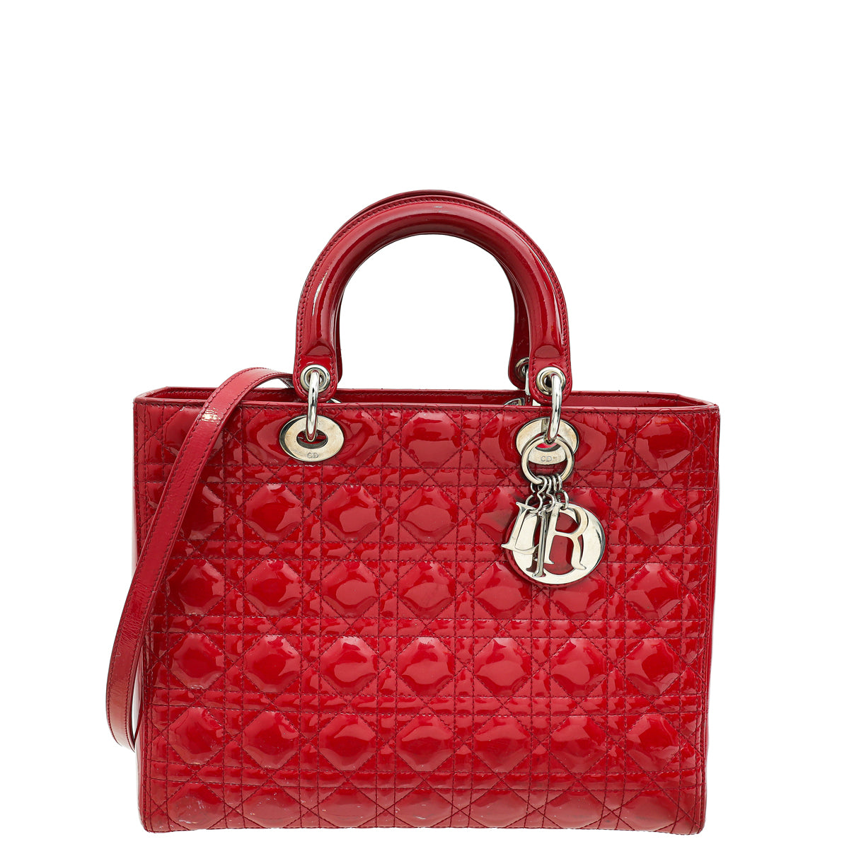 Christian Dior Red Lady Dior Large Bag-Christian Dior-THE CLOSET